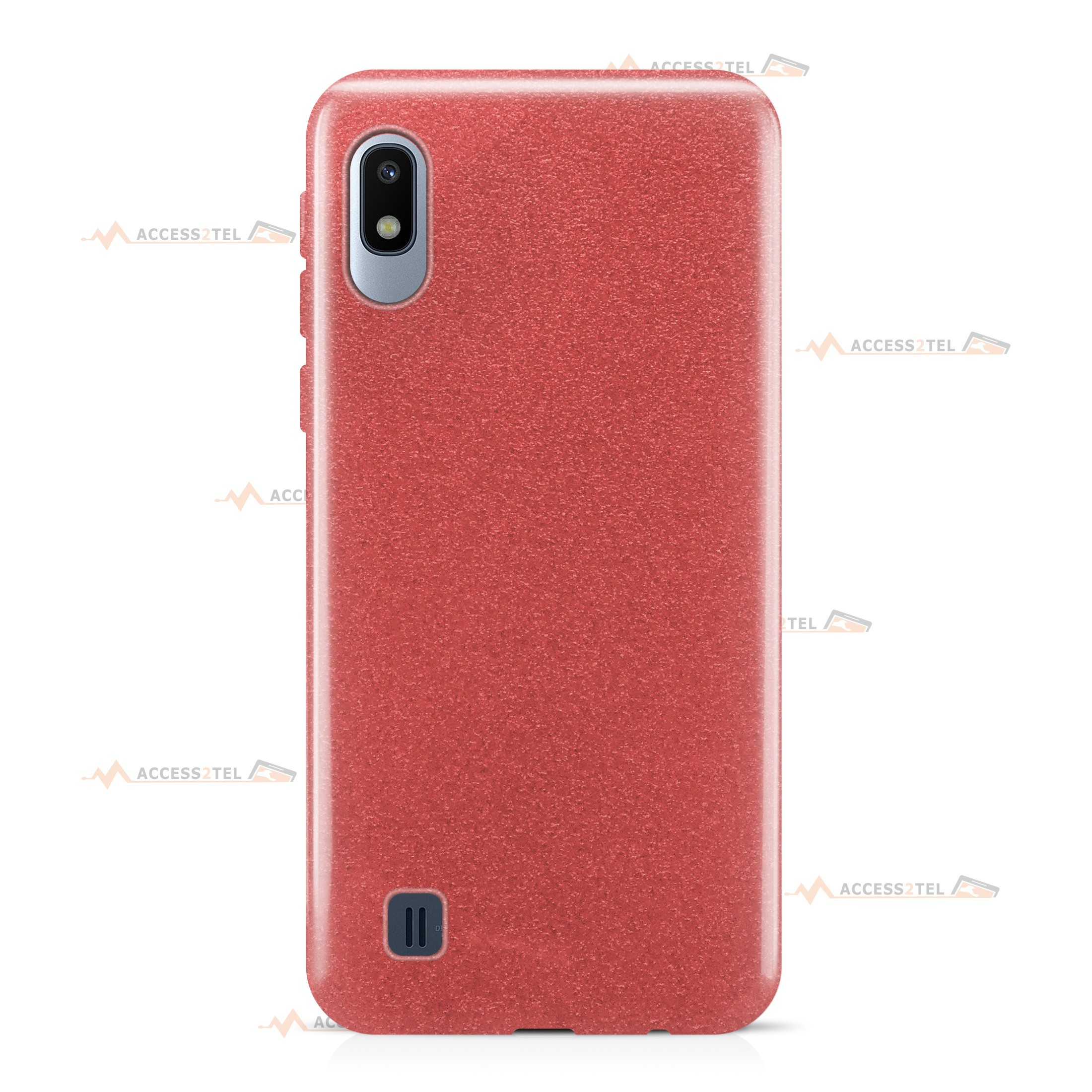 coque pour samsung galaxy A10 paillettes rouge