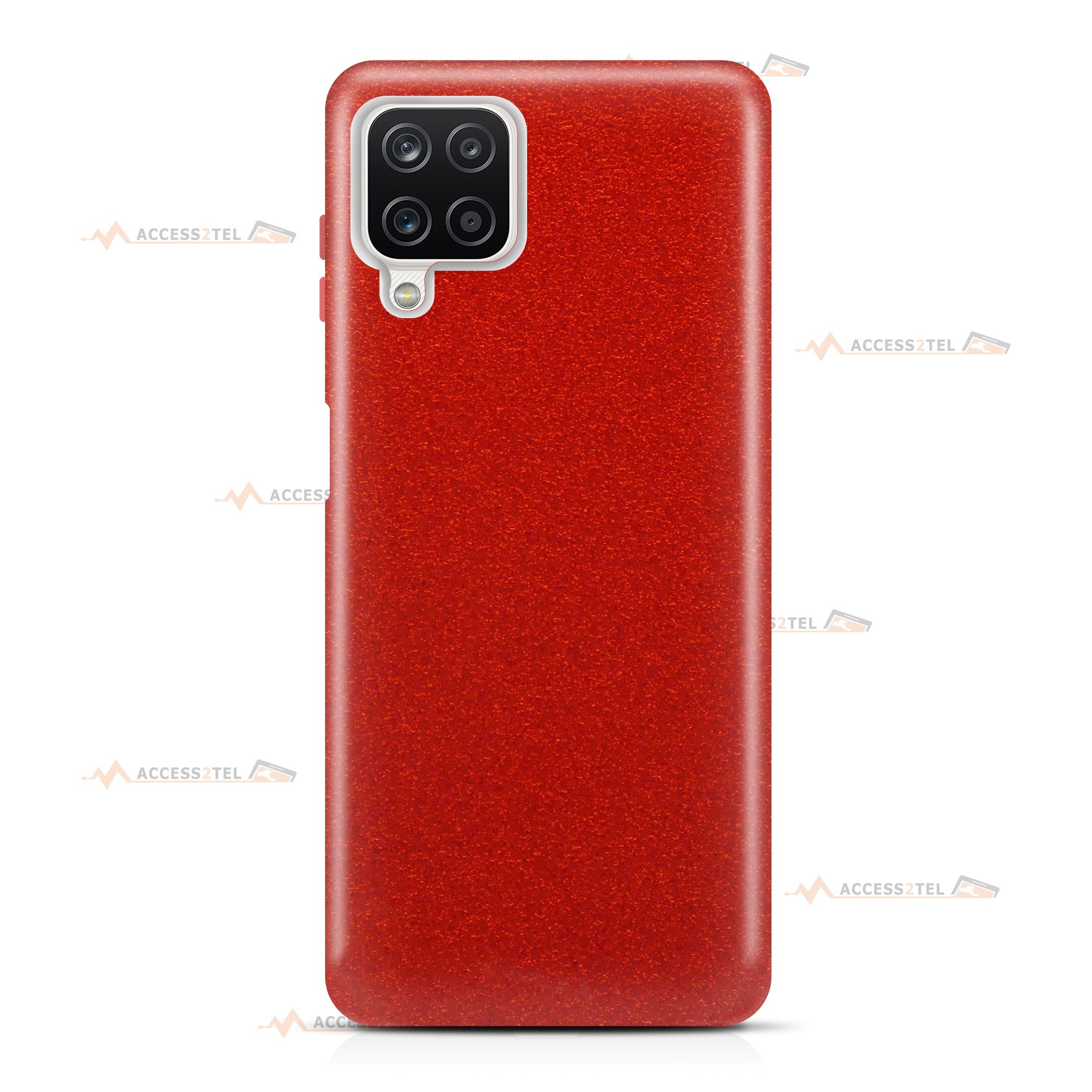 coque pour samsung galaxy A12 paillettes rouge