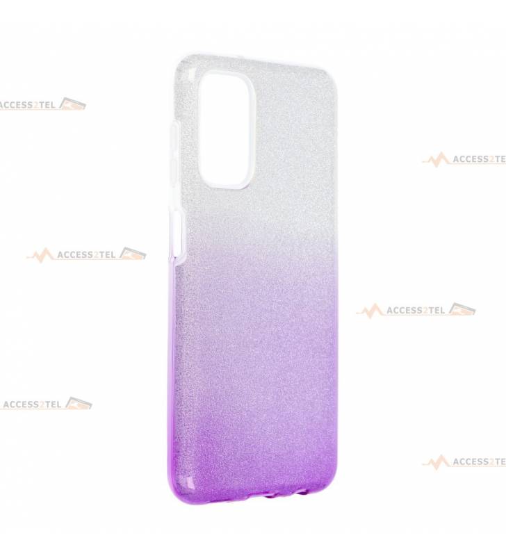 coque renforcée pour samsung galaxy A13 4G paillettes dégradé violet