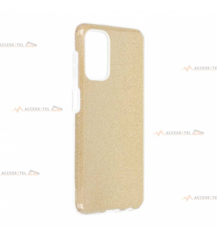 coque renforcée pour samsung galaxy A13 4G paillettes dorée