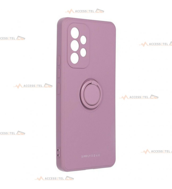 coque violette en silicone interieur fibre avec anneau pour a13 4g