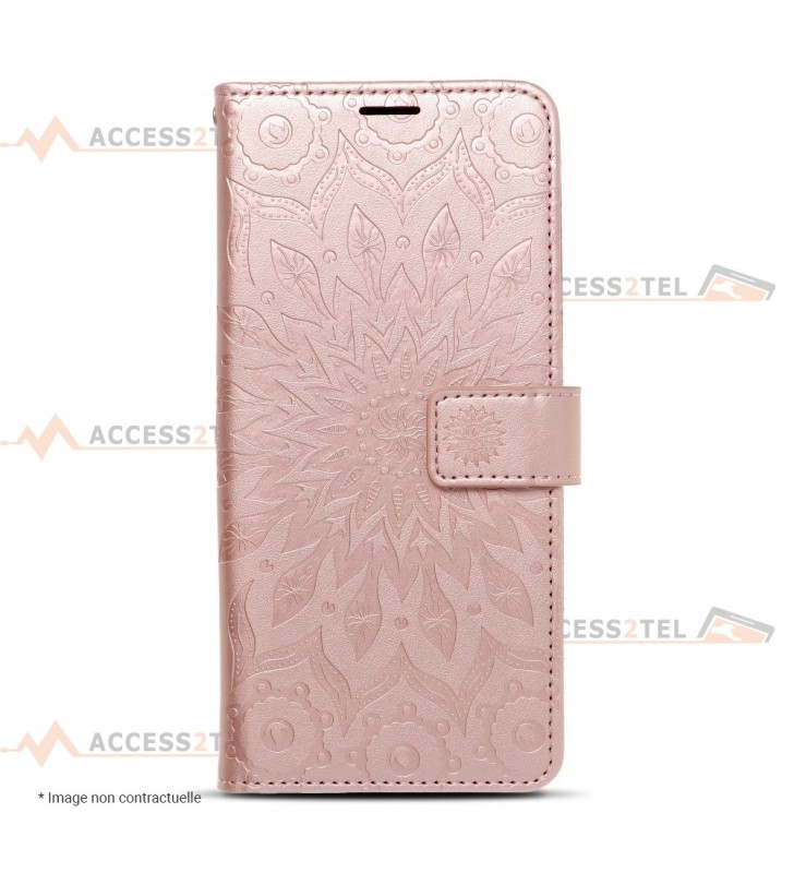 étui pour samsung galaxy A13 4G mandala rose gold