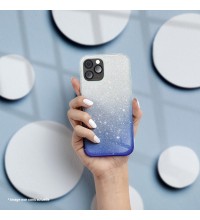 coque renforcée pour samsung galaxy A13 5G paillettes dégradé bleu dos