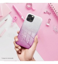 coque renforcée pour samsung galaxy A13 5G paillettes dégradé rose dos