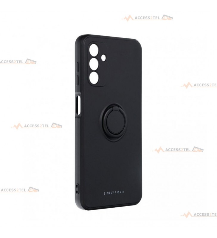 coque noire en silicone interieur fibre avec anneau pour a13 5g