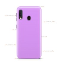 coque pour samsung galaxy a20e en silicone soft touch et intérieur microfibre mauve