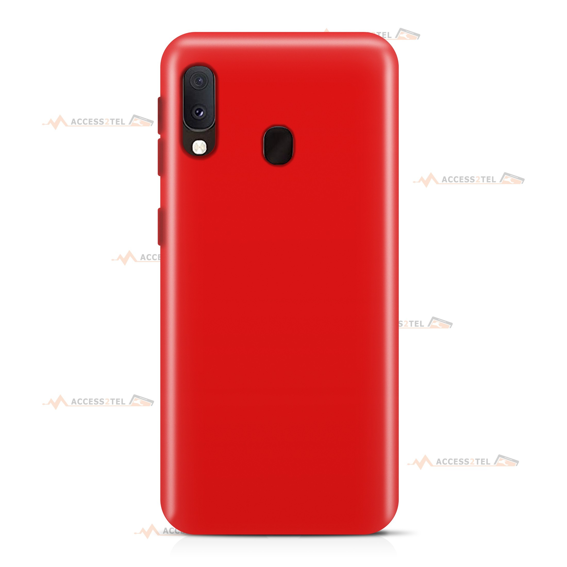 coque pour samsung galaxy a20e en silicone soft touch et intérieur microfibre rouge