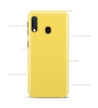 coque pour samsung galaxy a20e en silicone soft touch et intérieur microfibre jaune