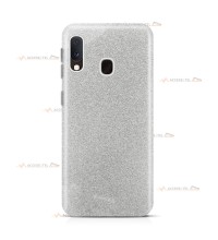 coque pour samsung galaxy A20e paillettes argentée