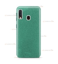 coque pour samsung galaxy A20e paillettes turquoise