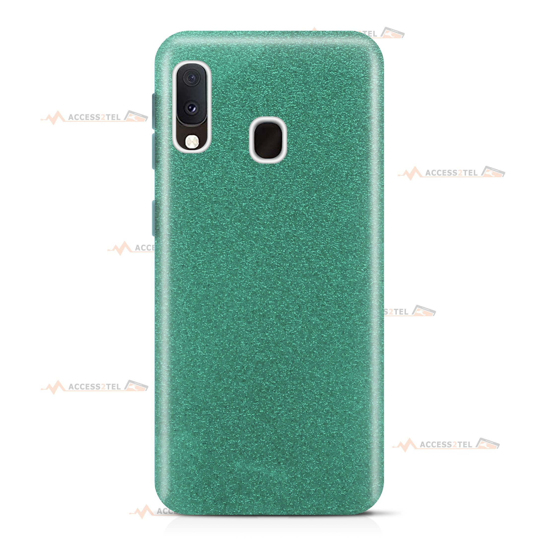 coque pour samsung galaxy A20e paillettes turquoise