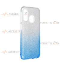 coque renforcée pour samsung galaxy A20e paillettes dégradé bleu