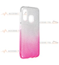 coque renforcée pour samsung galaxy A20e paillettes dégradé rose