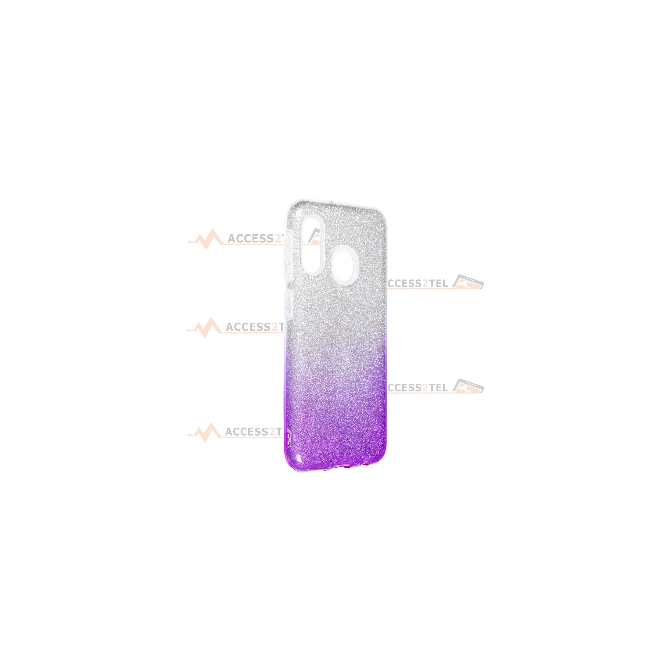 coque renforcée pour samsung galaxy A20e paillettes dégradé violet