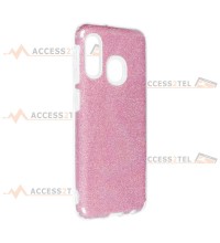 coque renforcée pour samsung galaxy A20e paillettes rose