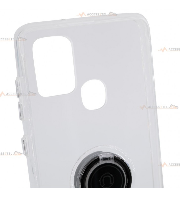 coque transparente avec anneau pour samsung galaxy a21s