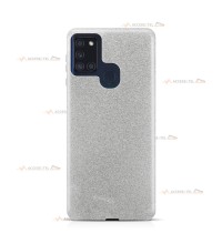 coque pour samsung galaxy A21s paillettes argentée