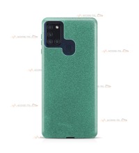 coque pour samsung galaxy A21s paillettes turquoise