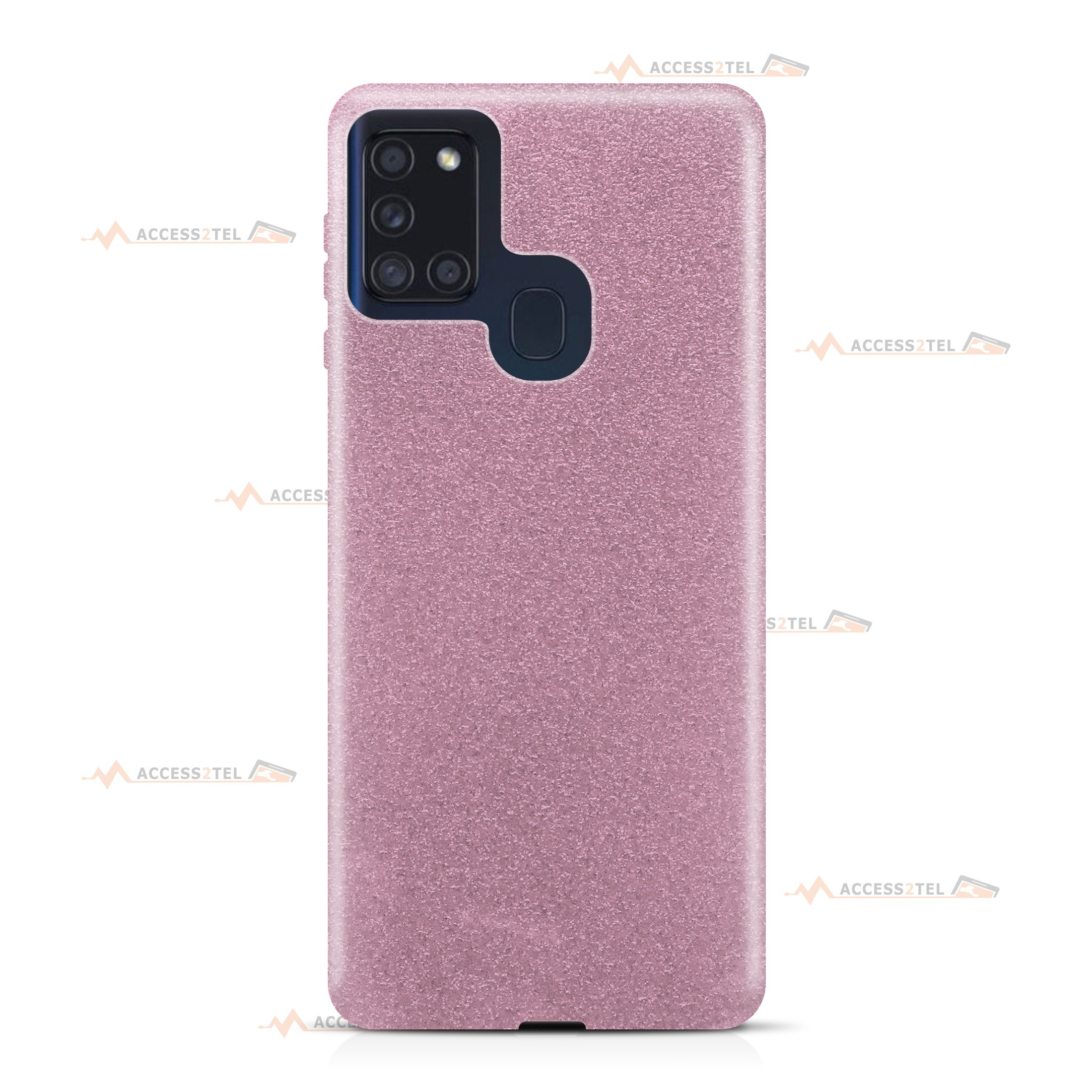 coque pour samsung galaxy A21s paillettes rose