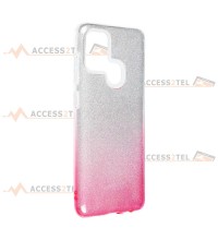 coque renforcée pour samsung galaxy A21s paillettes dégradé rose