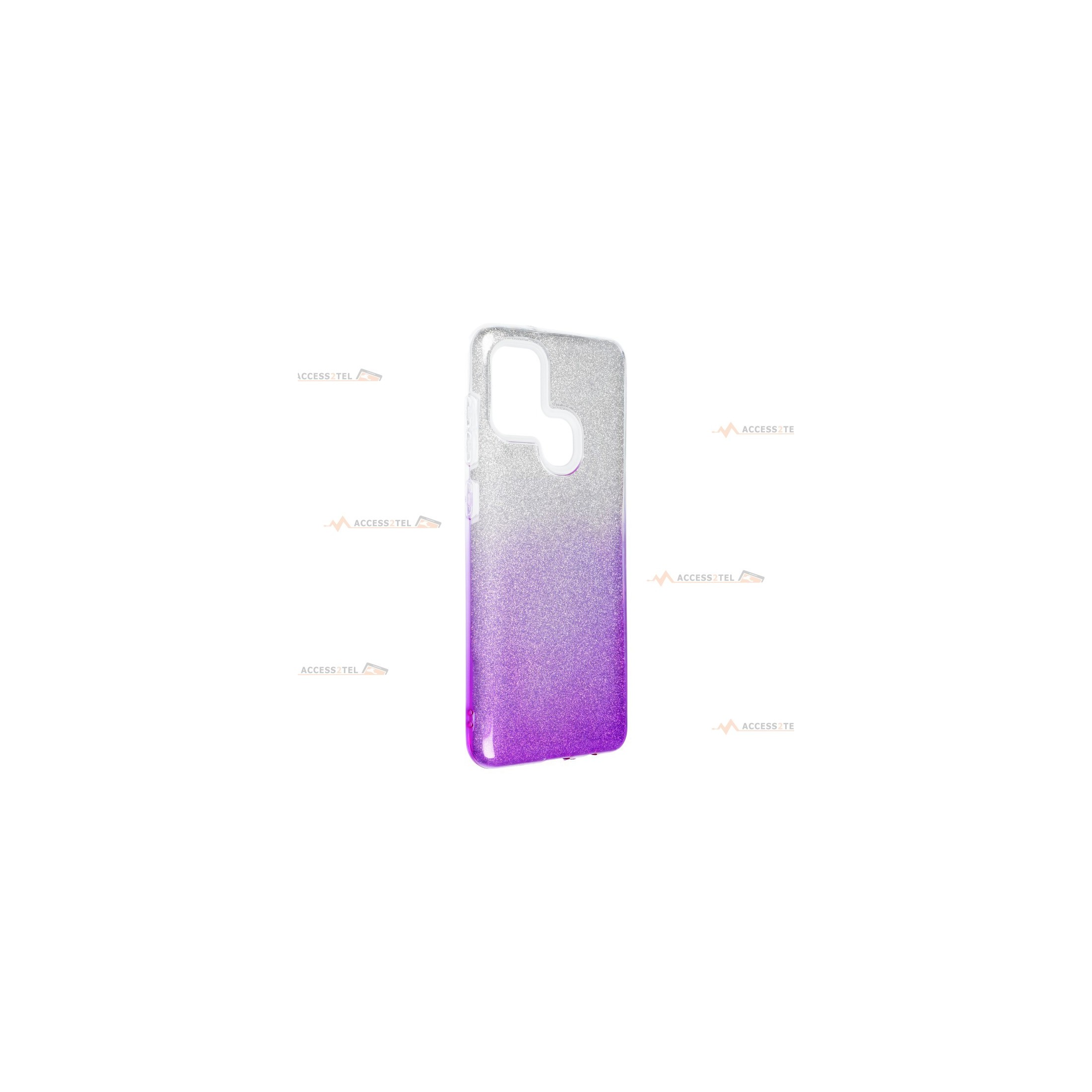 coque renforcée pour samsung galaxy A21s paillettes dégradé violet