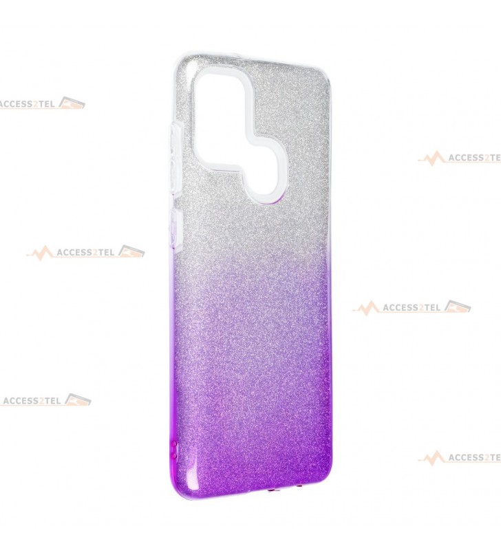 coque renforcée pour samsung galaxy A21s paillettes dégradé violet