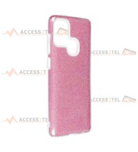 coque renforcée pour samsung galaxy A21s paillettes rose