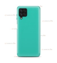 coque pour samsung galaxy a22 4g en silicone soft touch et intérieur microfibre bleu turquoise