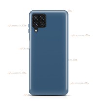 coque pour samsung galaxy a22 4g en silicone soft touch et intérieur microfibre bleu pétrole