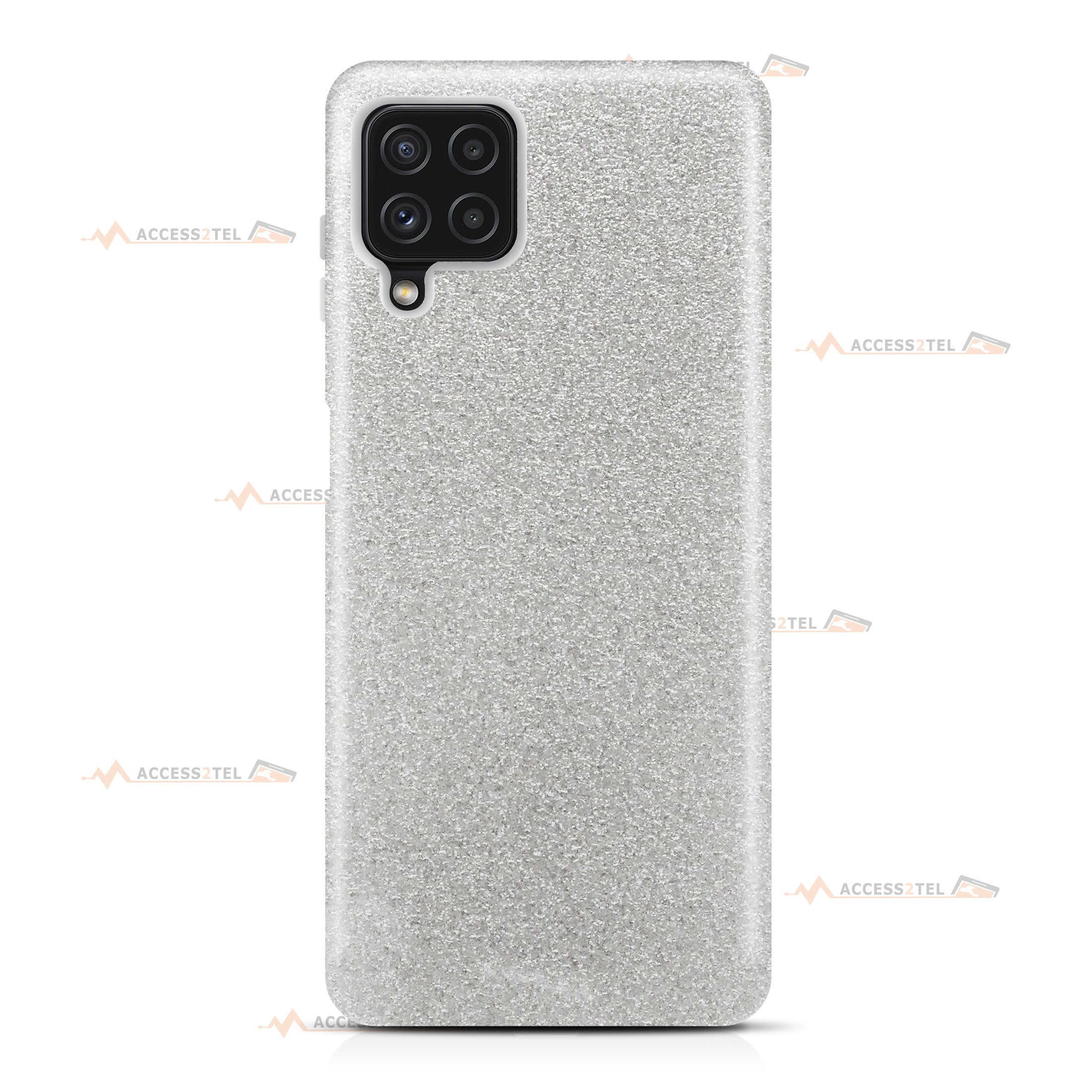 coque pour samsung galaxy A22 4G paillettes argentée