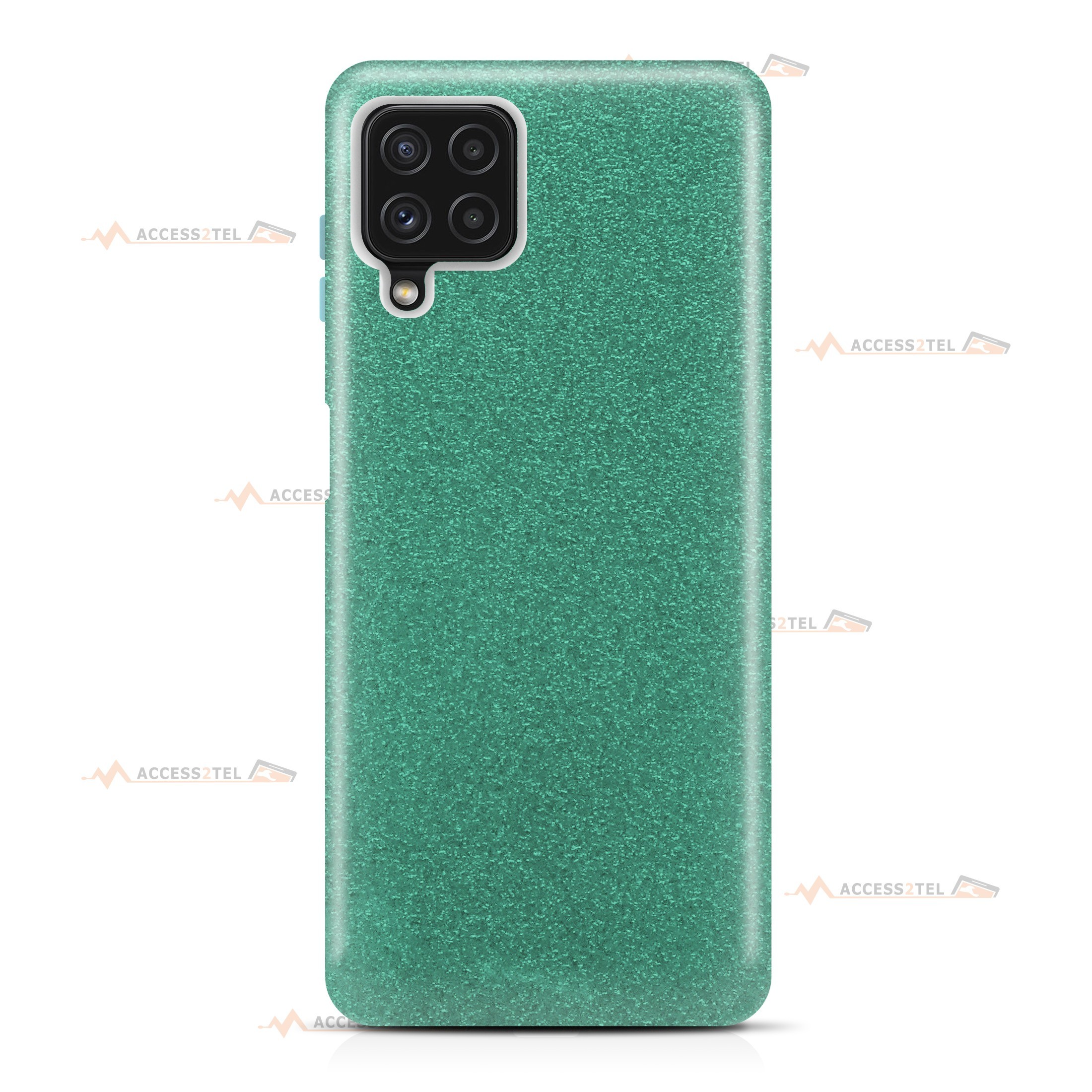 coque pour samsung galaxy A22 4G paillettes turquoise