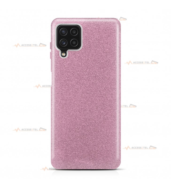 coque pour samsung galaxy A22 4G paillettes rose