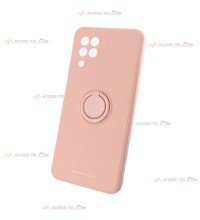 coque rose avec anneau pour a22 4g