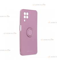 coque violette en silicone avec anneau pour a22 4g