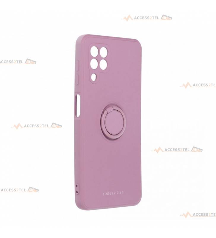 coque violette en silicone avec anneau pour a22 4g