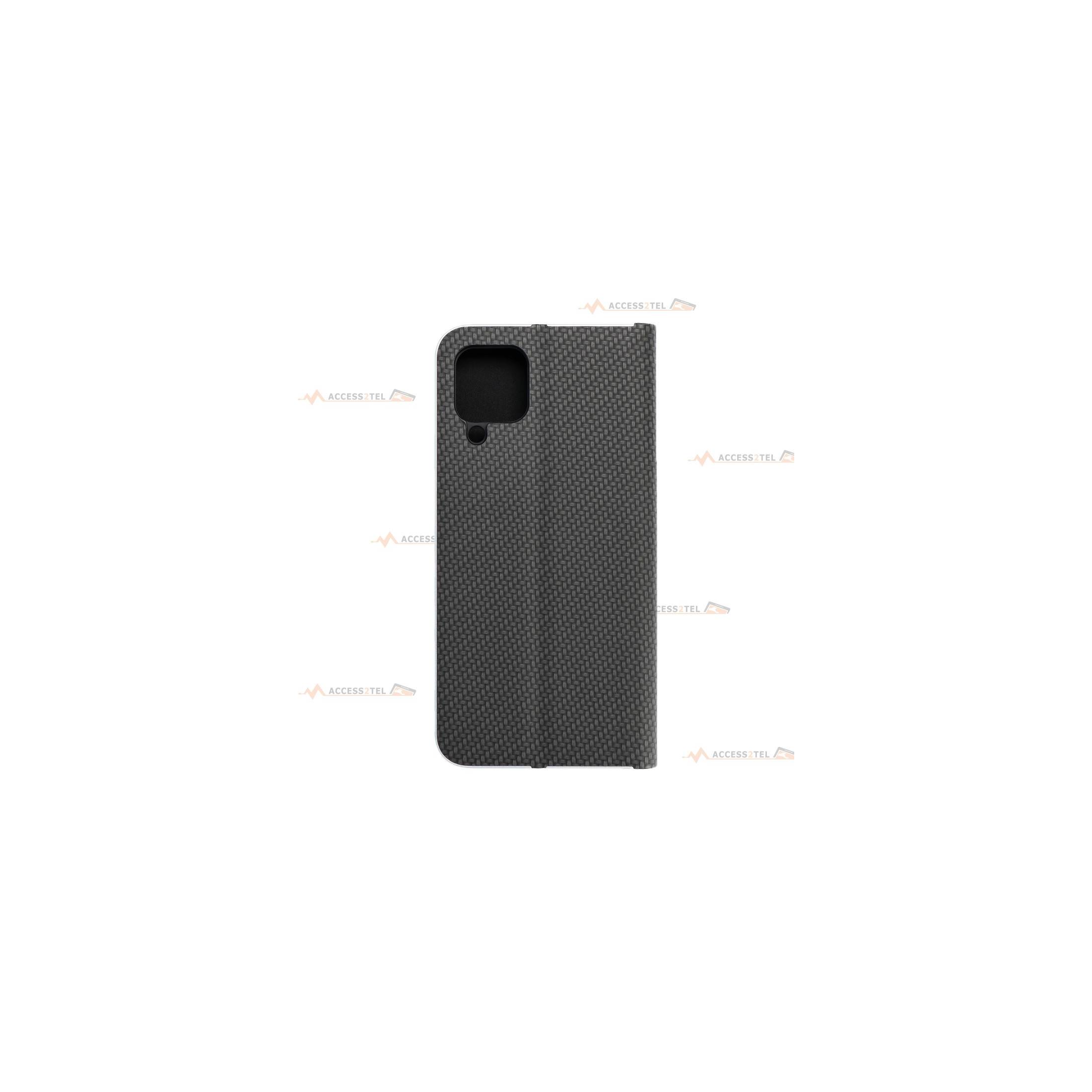 étui renforcé pour samsung galaxy A22 4G carbone côté