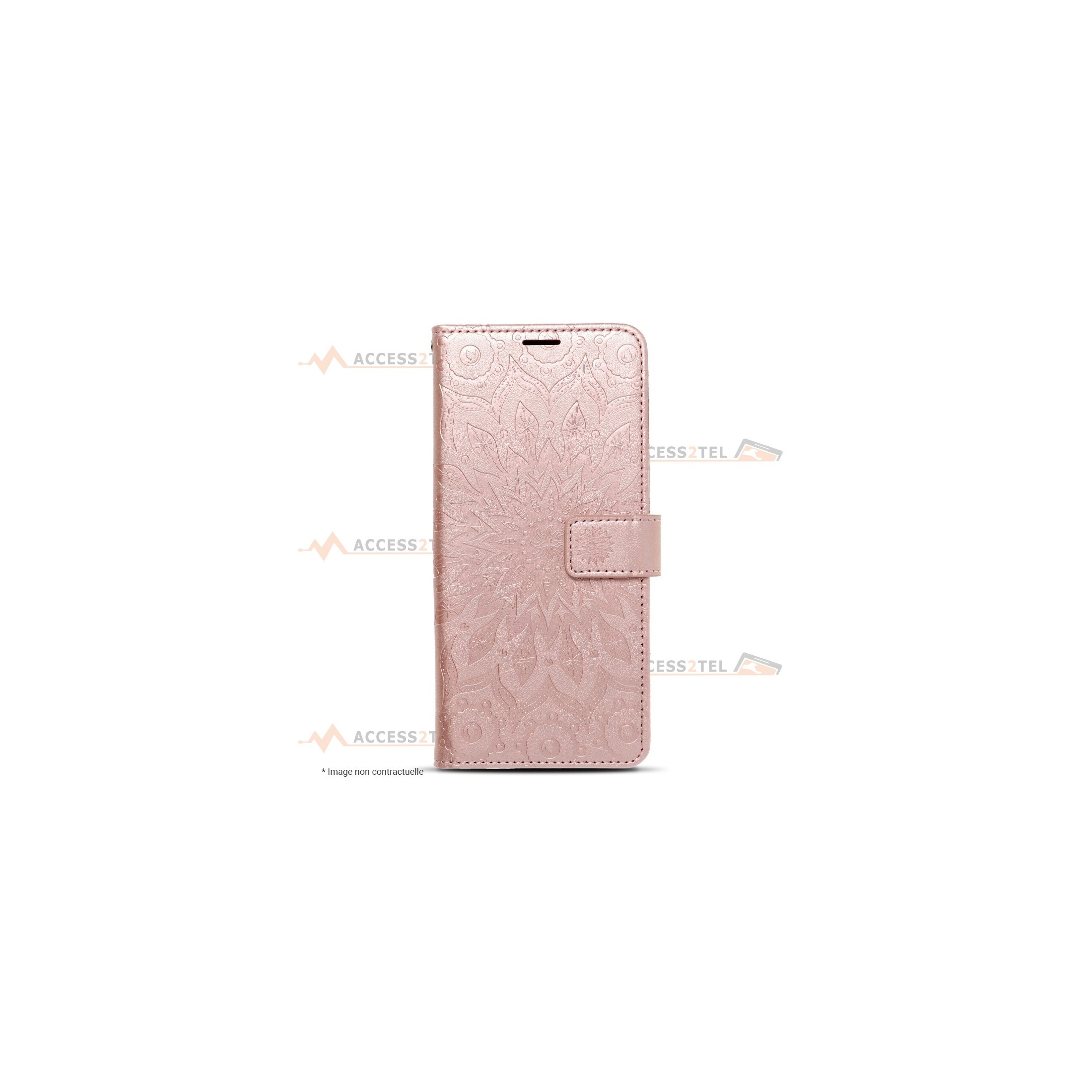 étui pour samsung galaxy A22 4G mandala rose gold