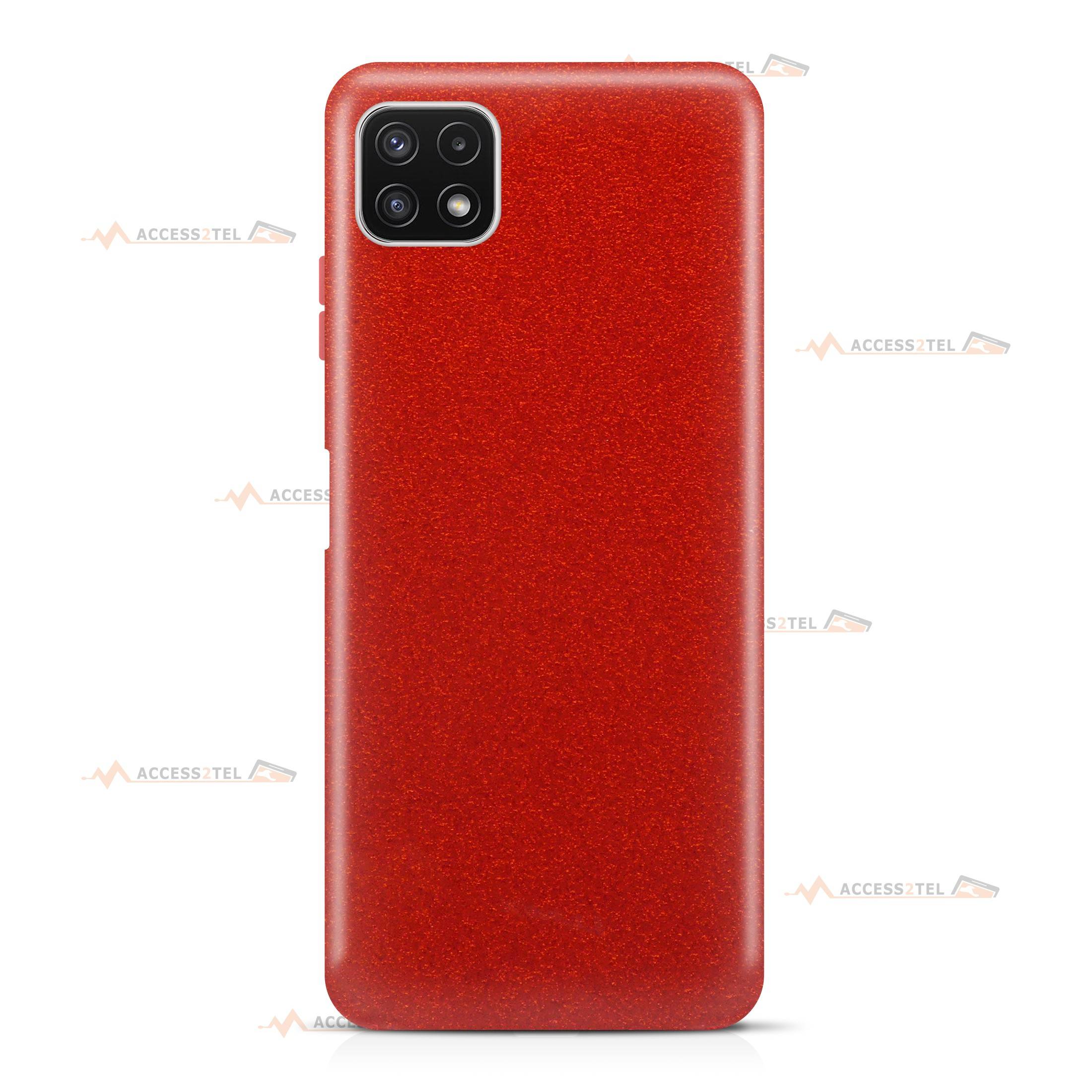 coque pour samsung galaxy A22 5G paillettes rouge