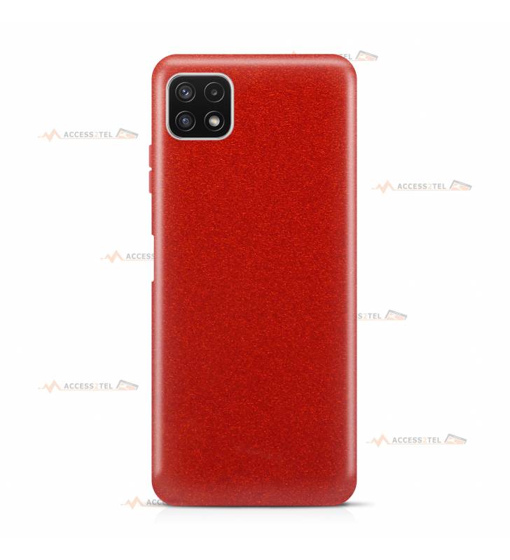 coque pour samsung galaxy A22 5G paillettes rouge