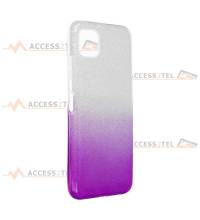 coque renforcée pour samsung galaxy A22 5G paillettes dégradé violet