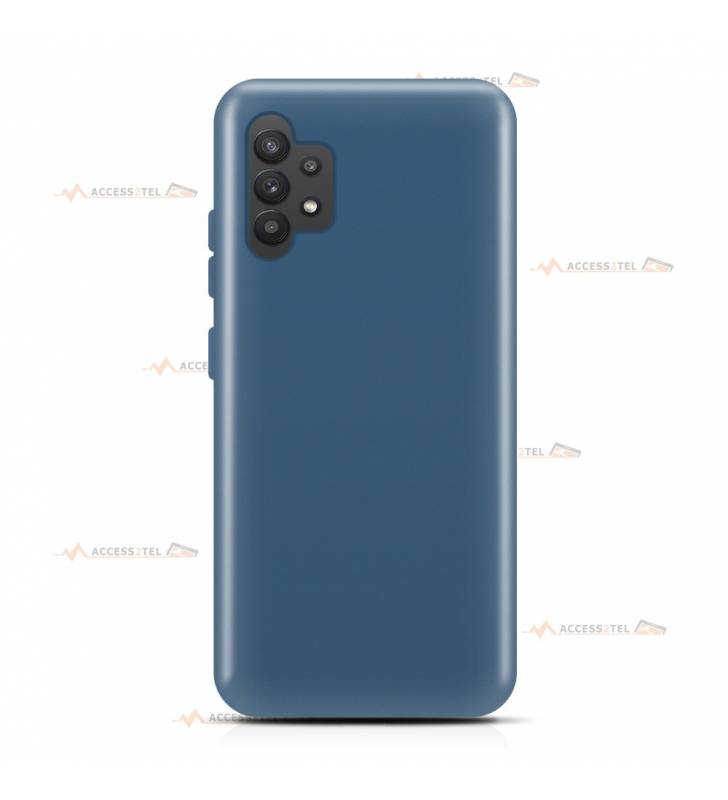 coque pour samsung galaxy A32 4G silicone et microfibre bleu pétrole