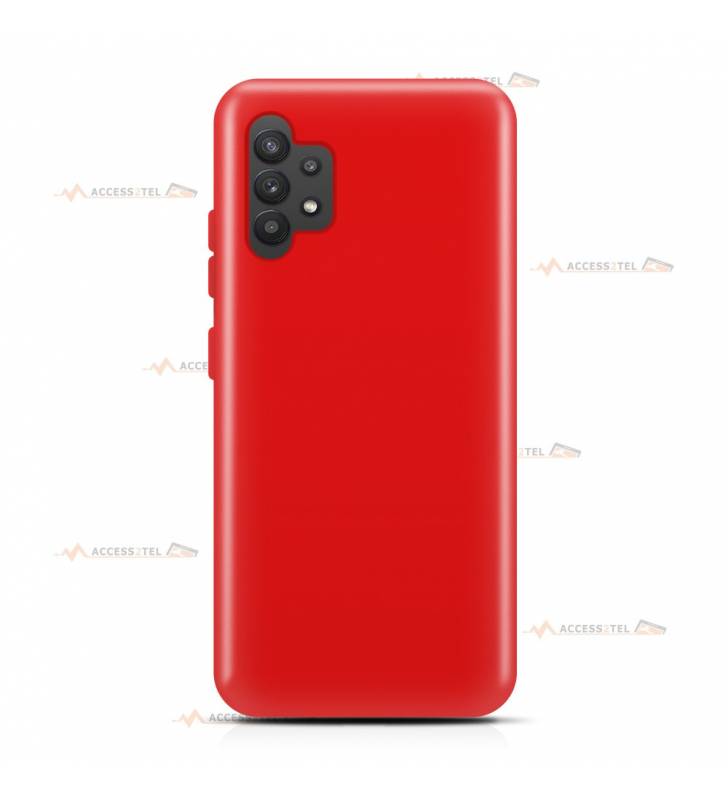 coque pour samsung galaxy A32 4G silicone et microfibre rouge