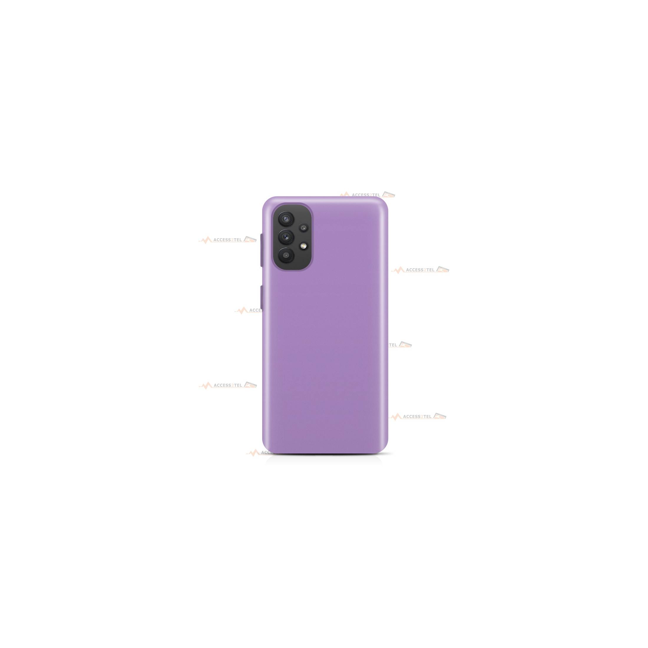 coque pour samsung galaxy A32 4G silicone et microfibre violet lilas