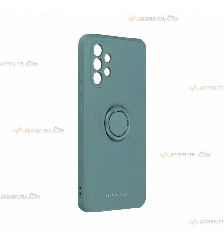 coque verte en silicone avec anneau pour a32 4g