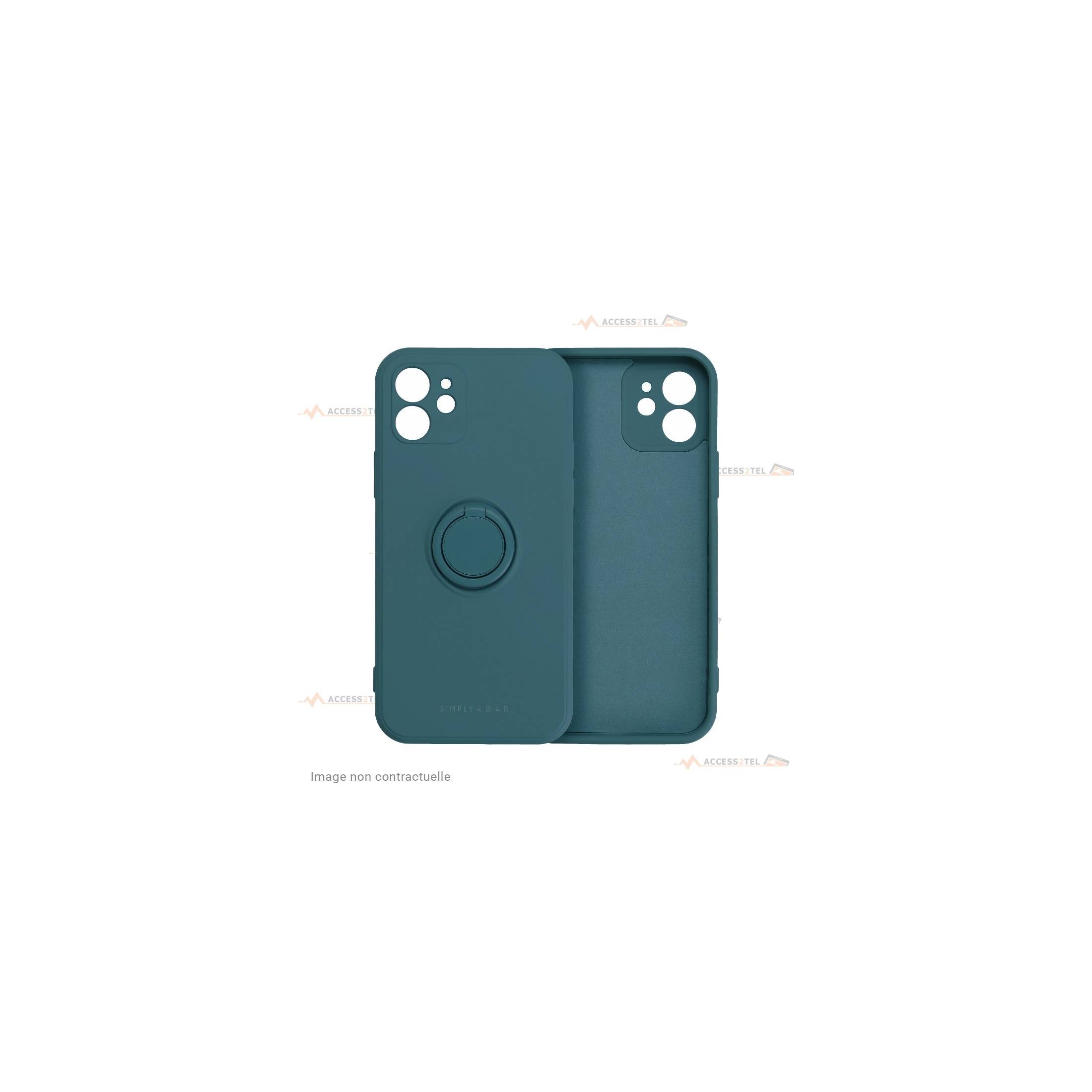 coque verte en silicone interieur fibre avec anneau pour a32 4g