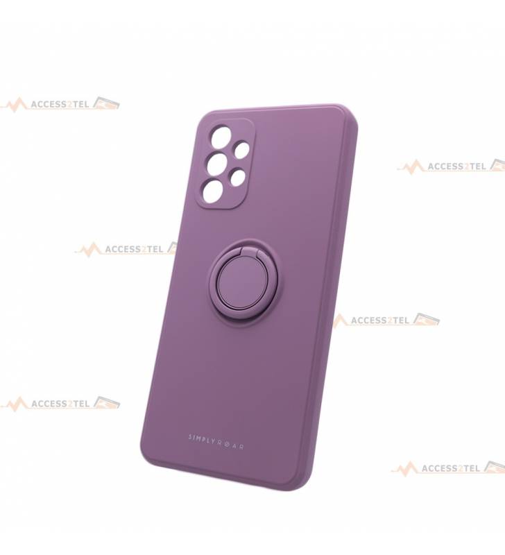 coque violette en silicone avec anneau pour a32 4g