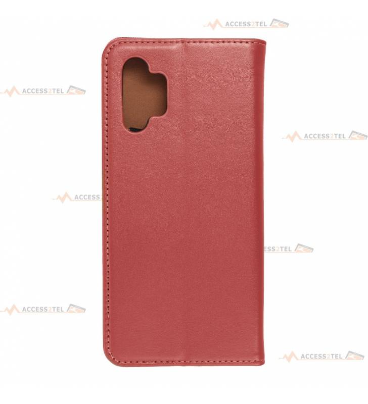 étui rouge en cuir étui pour samsung galaxy a32 4g dos