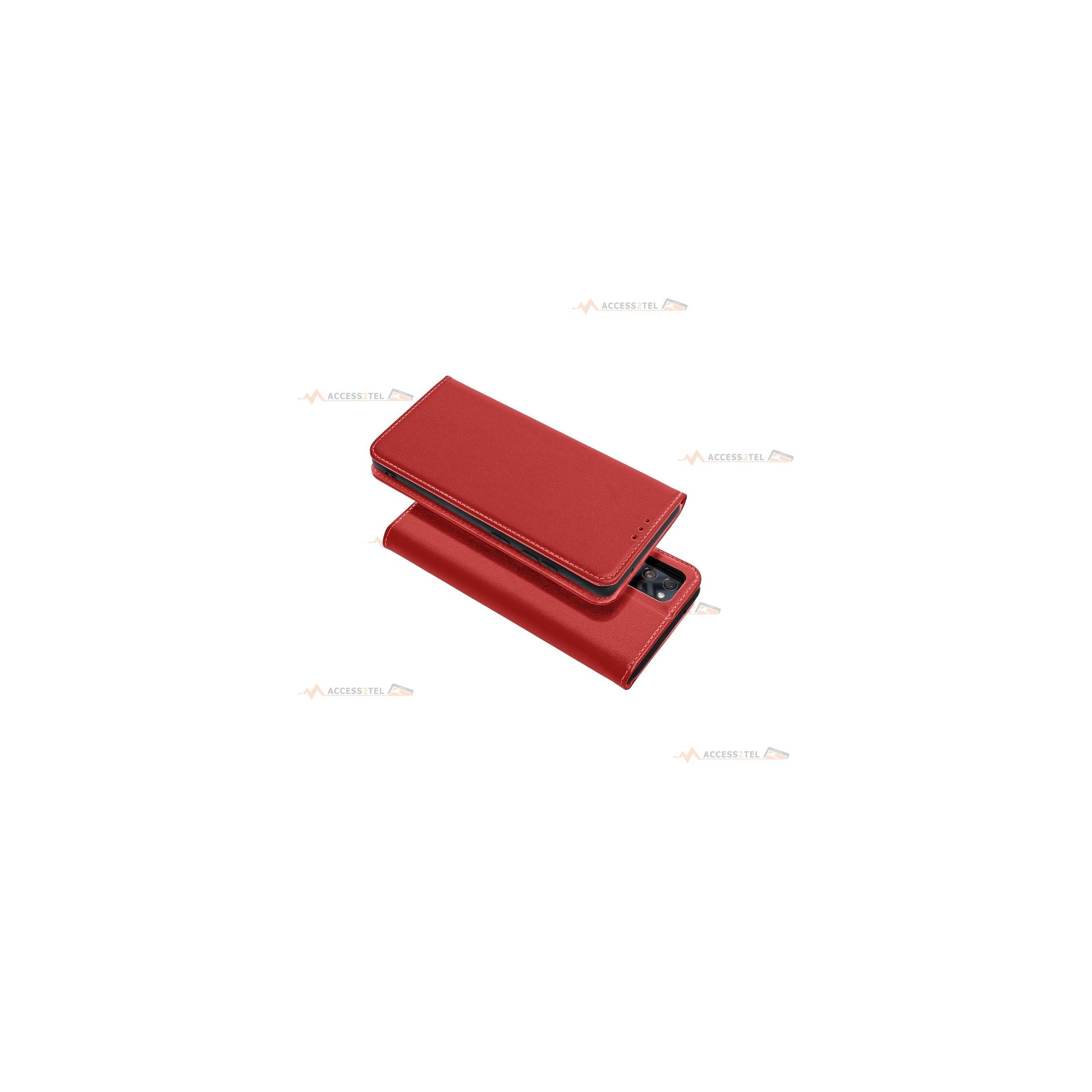 étui rouge en cuir pour samsung galaxy a32 4g smartphone