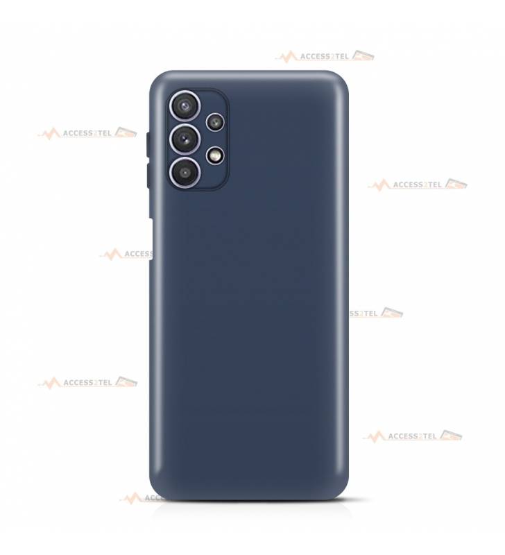 coque pour samsung galaxy a32 5g en silicone soft touch et intérieur microfibre bleuet