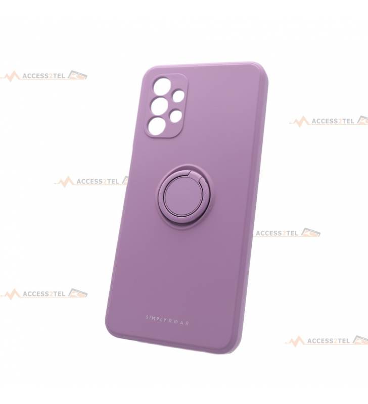 coque violette en silicone avec anneau pour a32 5g